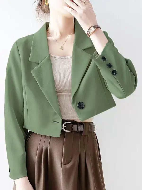 Women Black Gothic Blazer Jacket Korean Style Y2k Gyaru 2000s Vintage Long Sleeve Emo Outerwear Cropped Suit Coat Spring Autumn