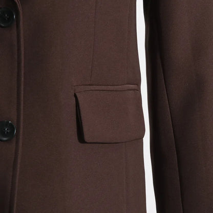 Spring Autumn New Women Blazer Solid Color Single Breasted Notched Collar Fashion Elegant Coat High-end Chic Jacket HK18269