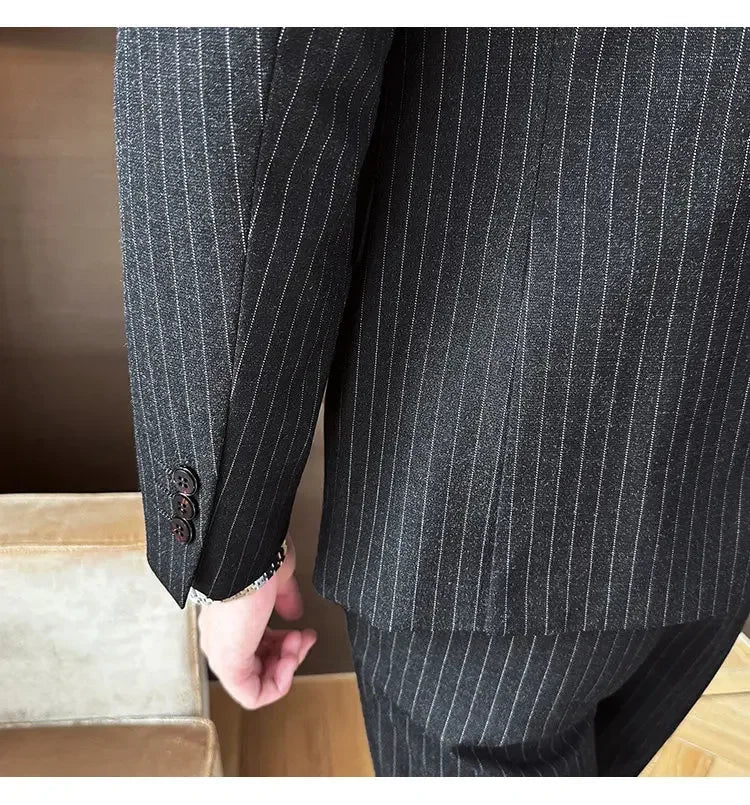 Men's Double Breasted Blazer – Formal Wedding & Business Jacket