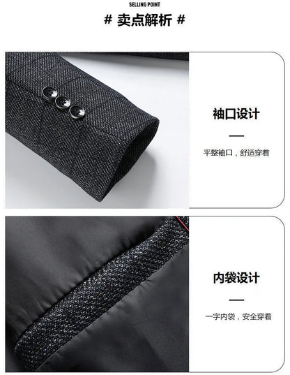 Blazer's New Outdoor Men's Fashion, Sporty and Slimming British Style Business Gentleman's Versatile Wedding Checkered Blazer