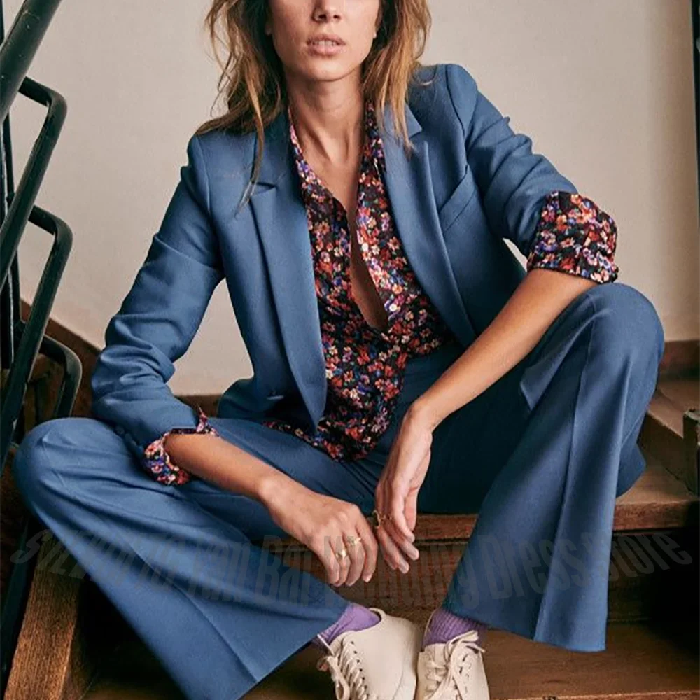 High Quality Women Pant Suits 2-Piece Double Breasted Straight Fit Elegant Office Lady Casual Business Outfit Modern Style