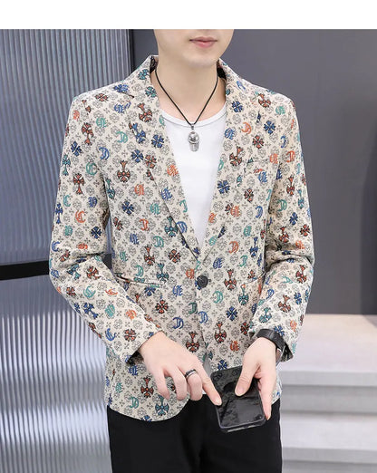 Blazer Men's Fashion Outdoor Travel Gentleman Wedding Slimming Business Versatile Trendy Casual Korean-style Formal Wear Blazer