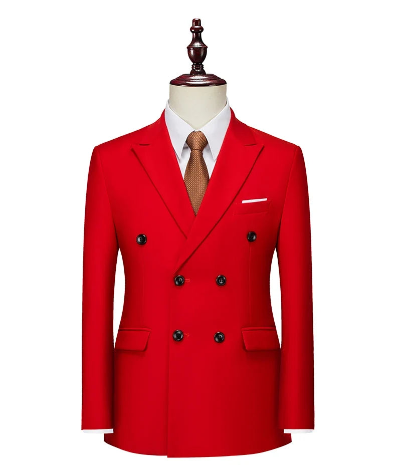 Men's Double Breasted Blazer – Slim Fit Suit Jacket for Wedding, Prom & Business