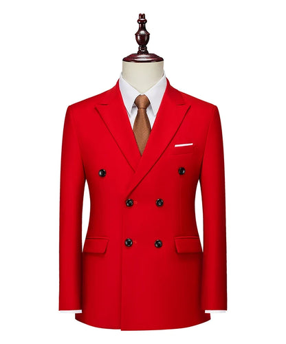 Men's Double Breasted Blazer – Slim Fit Suit Jacket for Wedding, Prom & Business
