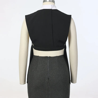 Women Clergy Sleeveless Vest Top with White Collar