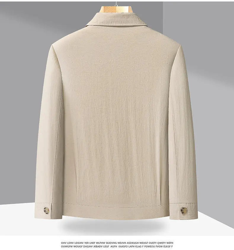 Outdoor Linen Men Jacket Fashionable and Casual for Camping, Fishing, Hiking, Driving and Photography Trips, Lightweight Jacket
