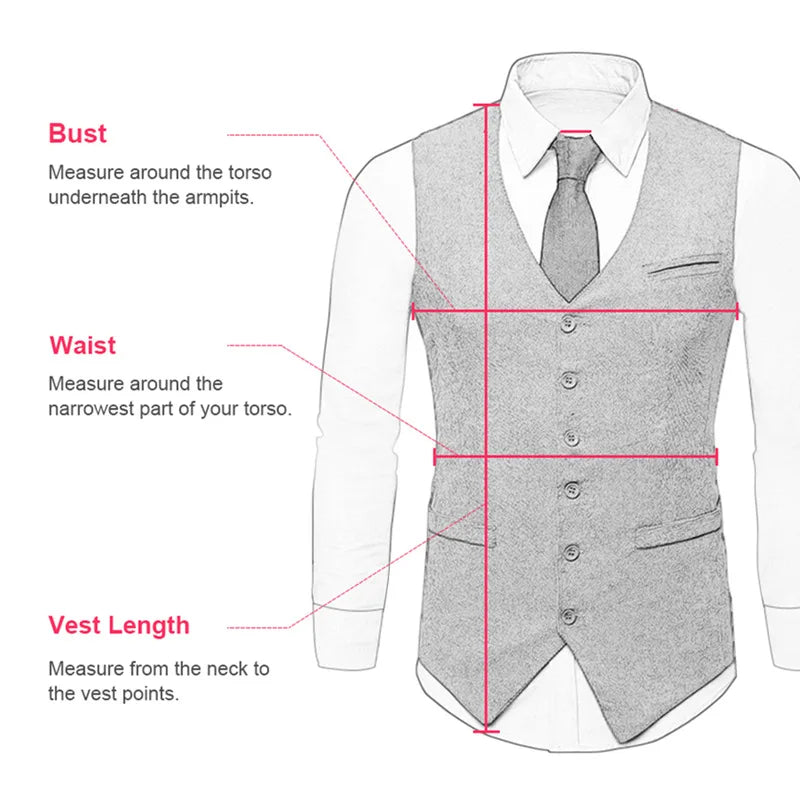 Men's Linen Waistcoat Slim Fit V-Neck Casual Suit Vest for Men