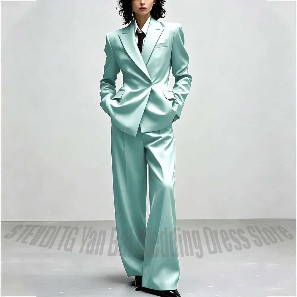 Casual Women Suit Trendy Solid Black Long Sleeve Lapel Straight Fashion Jacket Pants All-Match Shopping Street Style Daily Wear