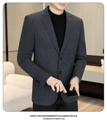 High-Quality Fashionable Autumn Winter New Design Casual Men's Suit Jacket Trendy Versatile Outerwear for Business And Casual We