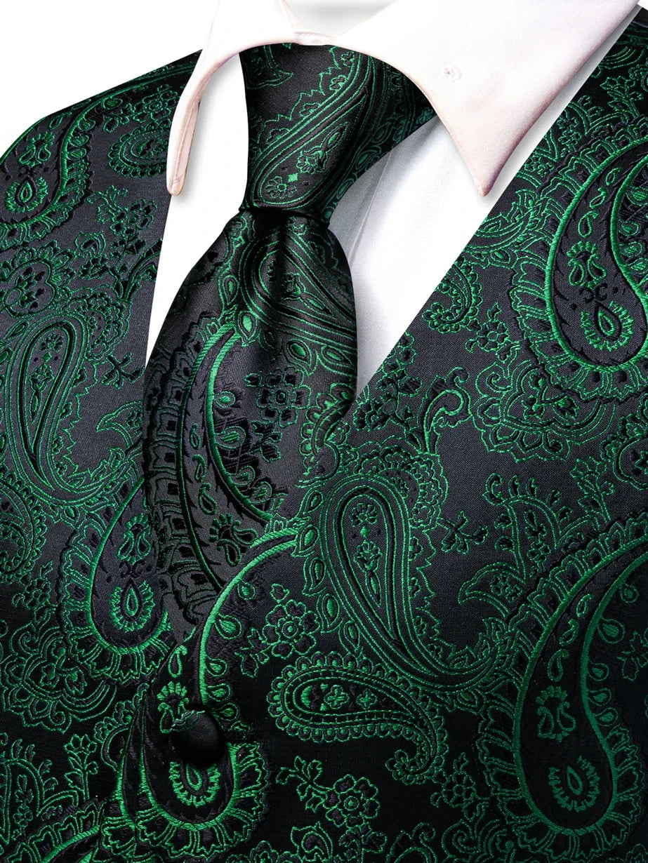 Men's Satin Vest Set with Tie, Bowtie & Pocket Square – Slim Fit for Weddings & Formal Occasions