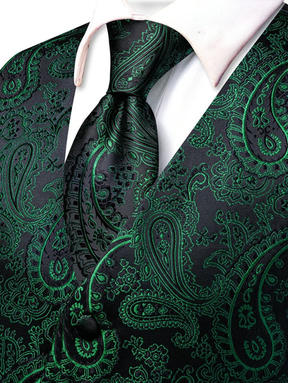Men's Satin Vest Set with Tie, Bowtie & Pocket Square – Slim Fit for Weddings & Formal Occasions