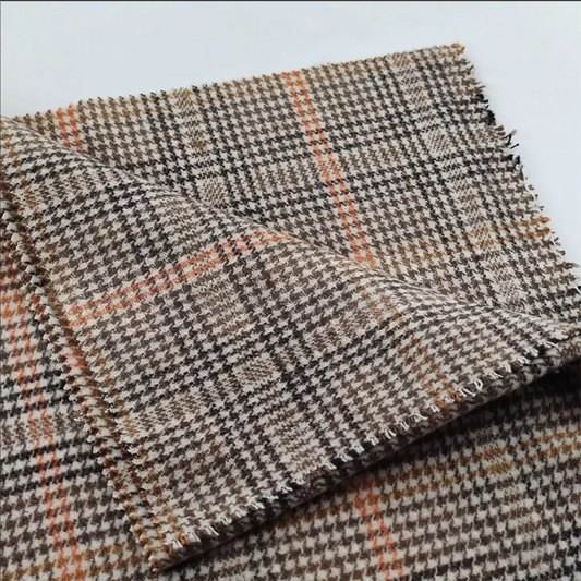 Elegant Women's Suit Brown Houndstooth 2Piece Double Breasted Peaked Lapel Blazer Vintage Winter Office Wear Daily Casual Outfit