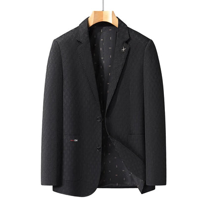 Men's Blazer Smart Casual Single-Breasted Suit Jacket for Business and Leisure – Brown, Khaki, Wine Red, Black