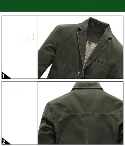 2026 Spring Men 100% Cotton Casual Blazer Men's Brand Military Jacket Blazers Mens Suit Coat Male Blazer Masculino Jackets