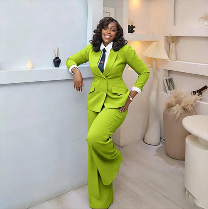 Classic Professional Burgundy Double Breasted Women's Suit Office Formal 2 Piece Jacket Pants Set Casual Daily Streetwear