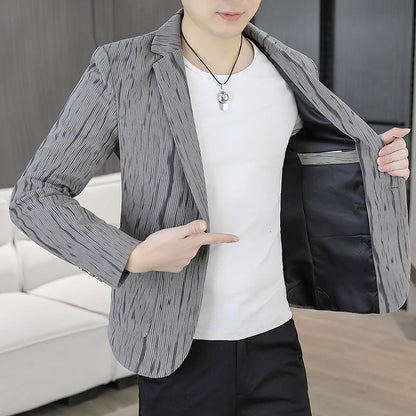Blazer Men's Fashion Outdoor Travel Gentleman Wedding Slimming Business Versatile Trendy Casual Korean-style Formal Wear Blazer