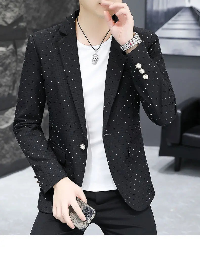 Blazer Men's fashion outdoor travel gentleman wedding Slimming Business versatile Trendy Casual Korean-style formal wear Blazer