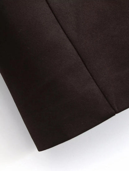 Autumn Women Fashion Solid Blazer Female High Street Pockets Turn-down Collar Single Button Commuter Casual Long Sleeve Coat
