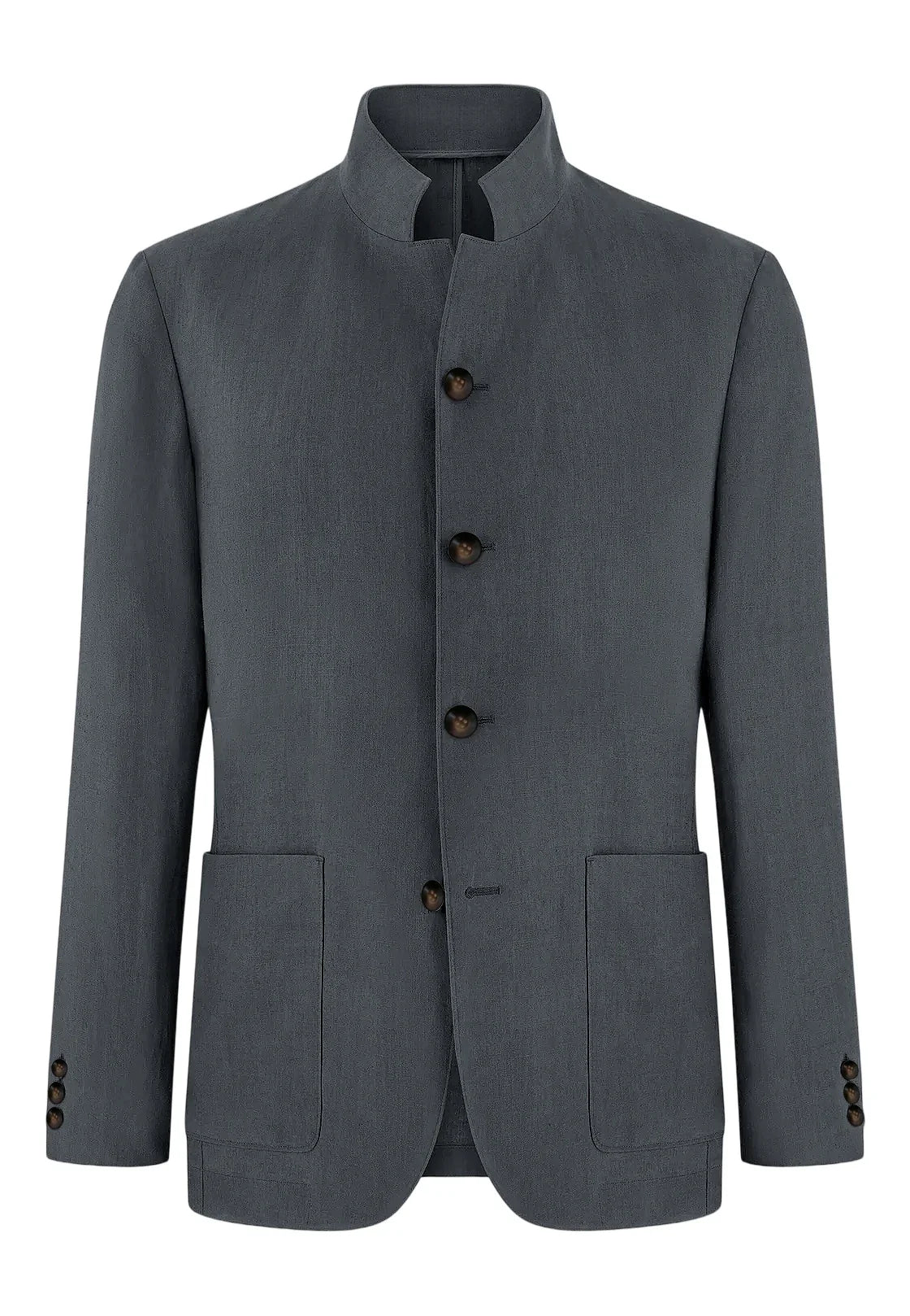 Men's Linen Blend Blazer Single Breasted 4 Buttons Patch Pockets Slim Fit Business Wedding Daily Breathable Fashion Casual Coat