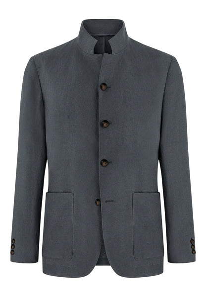 Men's Linen Blend Blazer Single Breasted 4 Buttons Patch Pockets Slim Fit Business Wedding Daily Breathable Fashion Casual Coat