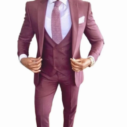 Mens 3 Piece Suit Elegant Wedding Slim Fit Party Wear Formal Coat Pants Men Clothing Men Prom Suit