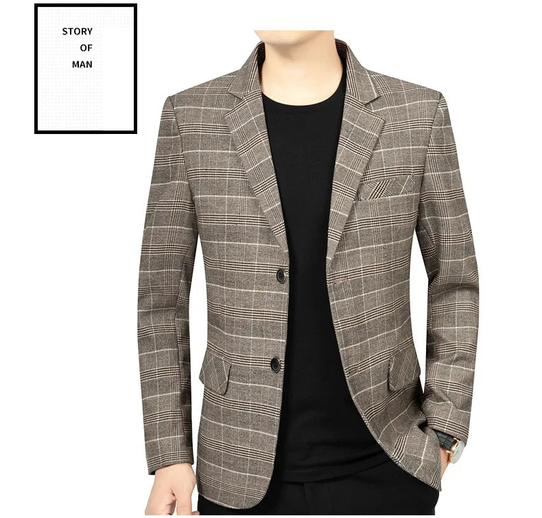 Blazer Men Fashion Premium Business Outdoor Gentleman Striped Stylishly Versatile British Style Casual Host of A Wedding Blazer