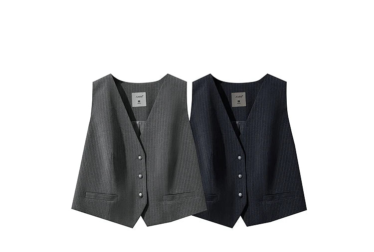 Pant for Woman 2025 Autumn New Versatile Ladies Clothing Commuter Style Striped Vest Casual Loose Sleeveless Women 12523089