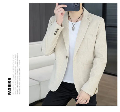 Blazer Men's Fashion Business Gentleman Groom Professional Gentleman Form-fitting Versatile Casual Formal Wear High-end Blazer