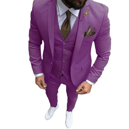 High Quality khaki Men's wedding Suits Smart Cusual 3 Piece Custom Slim Fit Male Blazer Wedding Groom Tuxedos Costume Homme