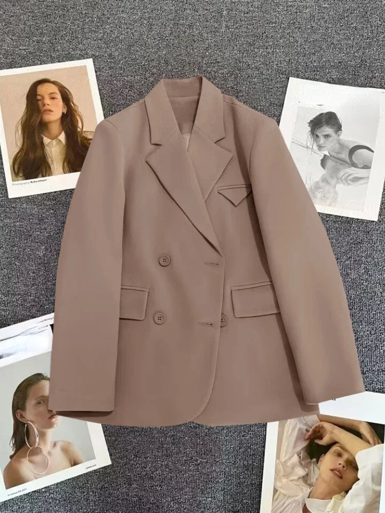 Women's Korean Fashion Long Sleeve Blazer Spring Autumn Casual Loose Office Coat Versatile Street Trend Blazer for Women