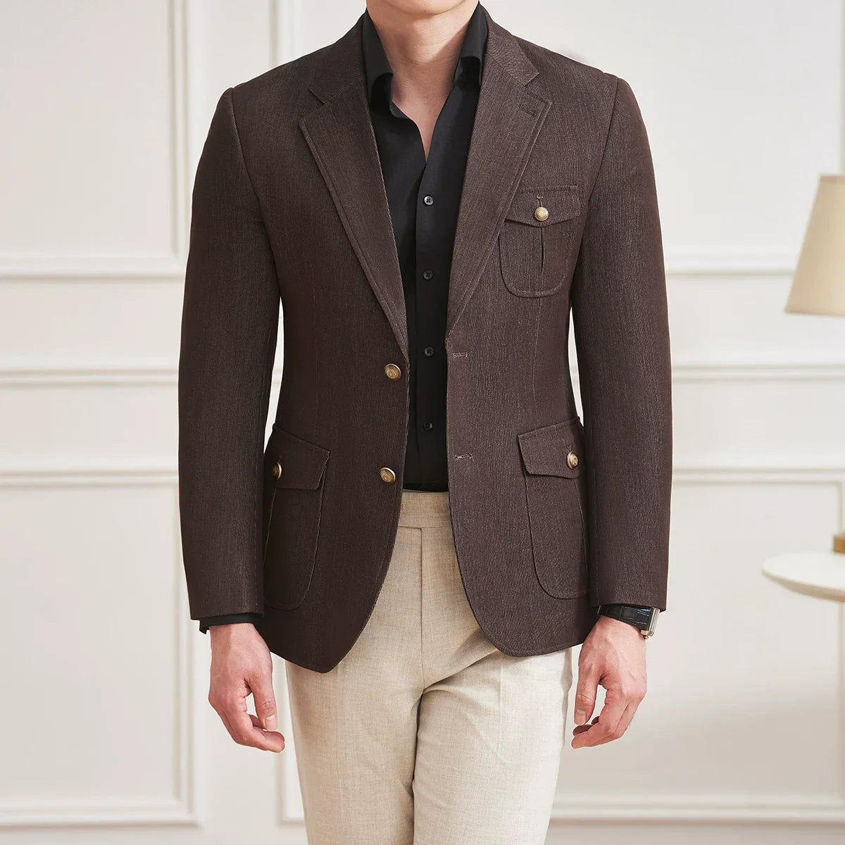 High Quality Men's Denim Style Suit Jacket Vintage Luxury Slim Fit Business Fashion Casual Suit Coat Formal Wedding Tuxedos