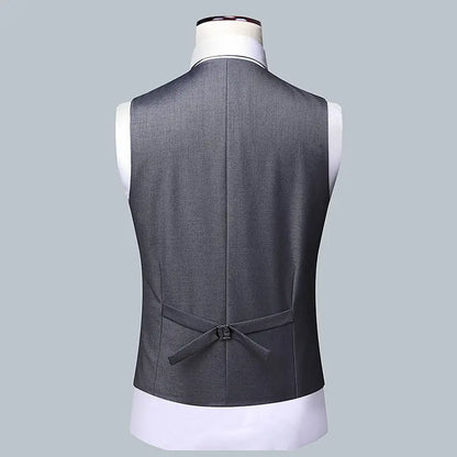 Men's 3-Piece Wedding Suit – Single Breasted, Smart Casual, Blue/Black/Gray – All Seasons