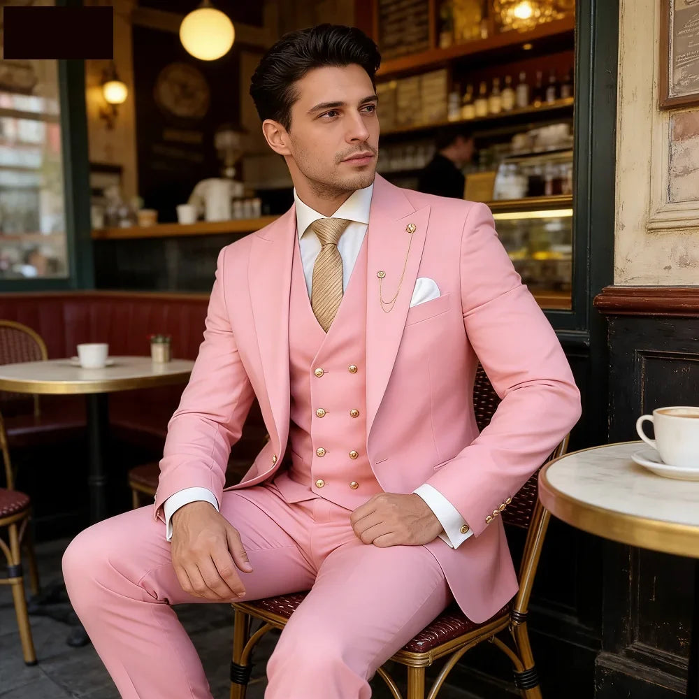 Men's 3-Piece Suit Set Single Breasted Regular Fit – Multi-Color | Jacket, Pants & Vest