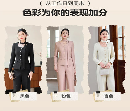Fashionable professional women's two-piece trousers + suit jacket, exquisite elegant, 2025 autumn winter new style