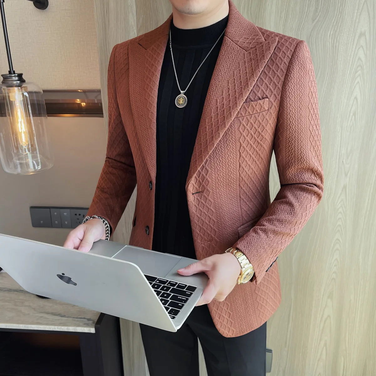 Autumn Winter Single Breasted Wedding Suit Jacket for Men Business Casual Slim Fit Blazers Banquet Party Social Suit Jackets
