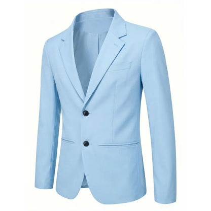 Man Blazer Korean Slim Simple Solid Color Turn Down Collar Male Suit Outerwear Business Casual Long Sleeeve Men Coat