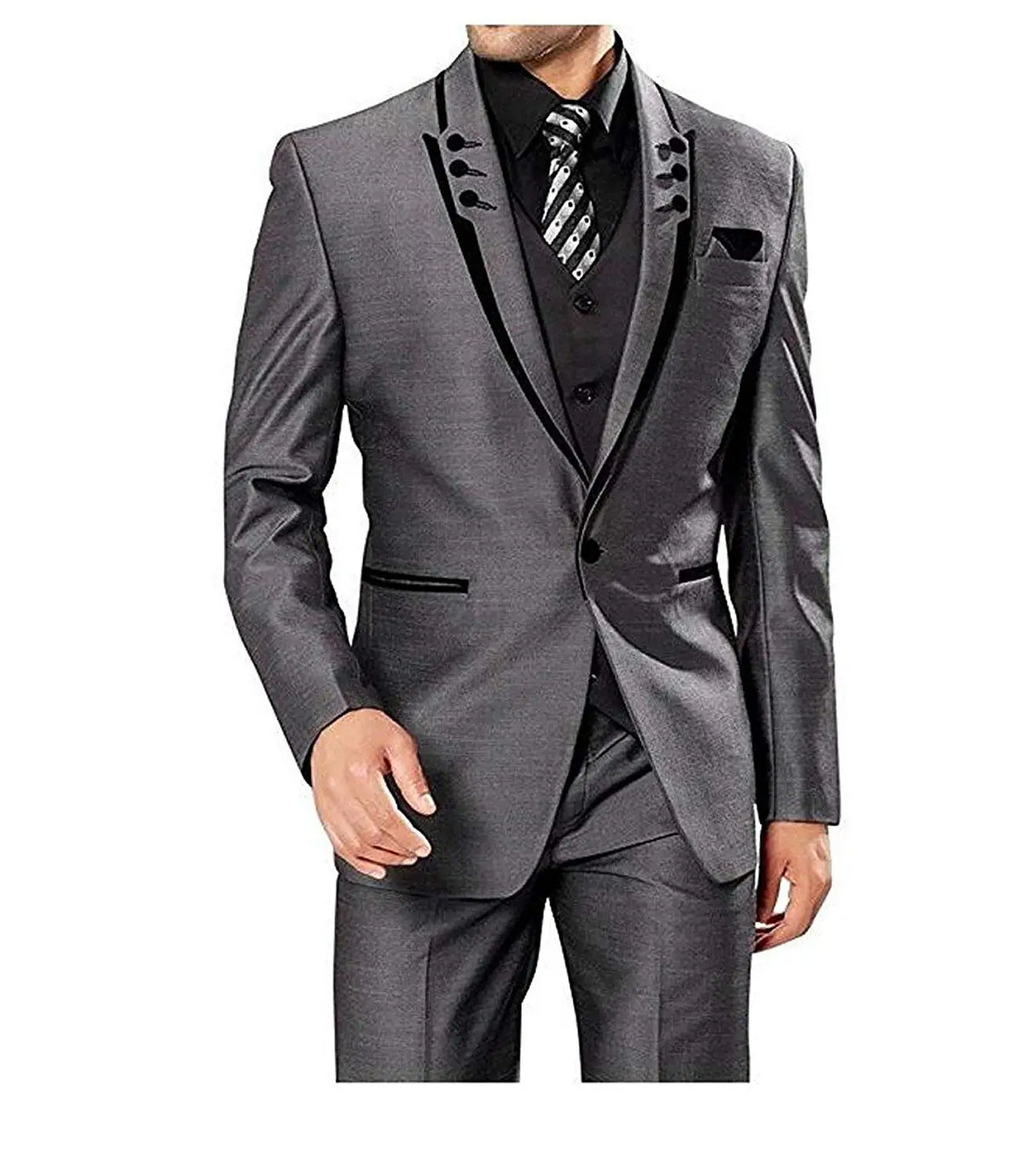 Men's 3 Pieces Suits Wedding Suits One Button Groom Tuxedos Men Leisure Boutique Business Wedding Suit Jacket Pants Vest