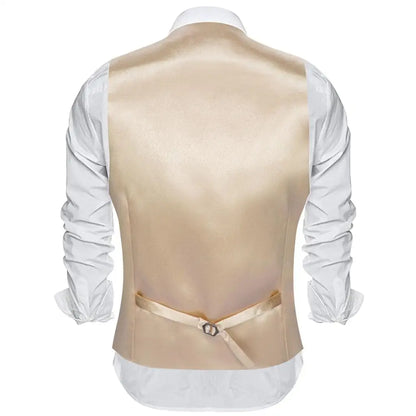 Men's Satin Vest Slim Fit Single-Breasted Waistcoat for Weddings and Formal Occasions
