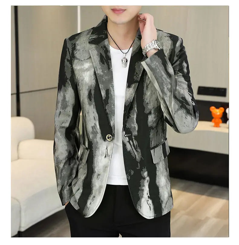 Blazer Fashionable Outdoor Travel Trend Slim-fit Gentleman's Youthful Wedding Versatile Host Casual Korean Style Men's Blazer