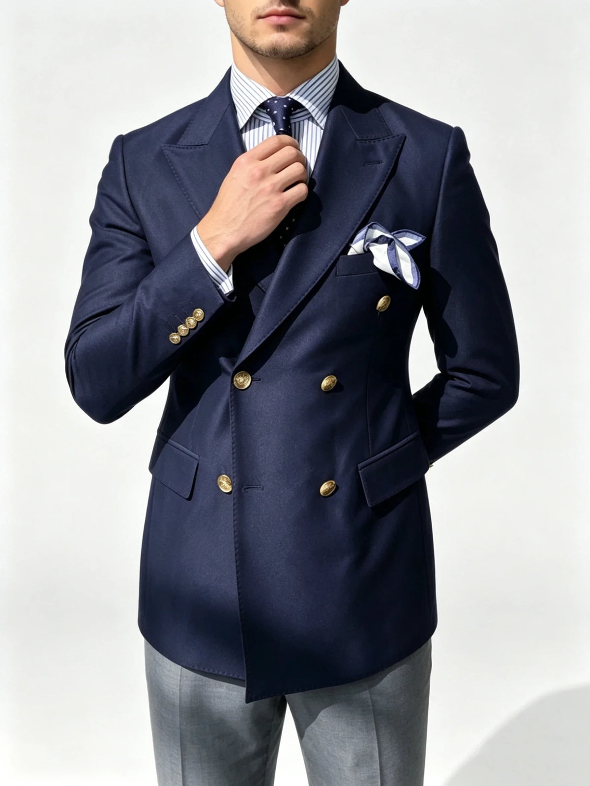 Slim Fit Suit Jacket For Men Double Breasted Peak Lapel One Piece Wedding Blazer Groom Business Male Formal Party Prom Coat Top