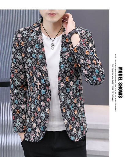Blazer Men's Fashion Outdoor Travel Gentleman Wedding Slimming Business Versatile Trendy Casual Korean-style Formal Wear Blazer