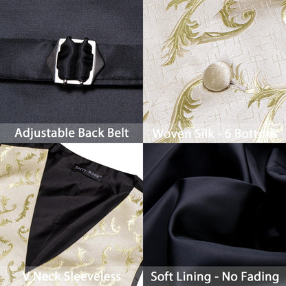 Men's Suit Vest with Matching Tie | Jacquard Paisley Waistcoat for Weddings & Formal Events
