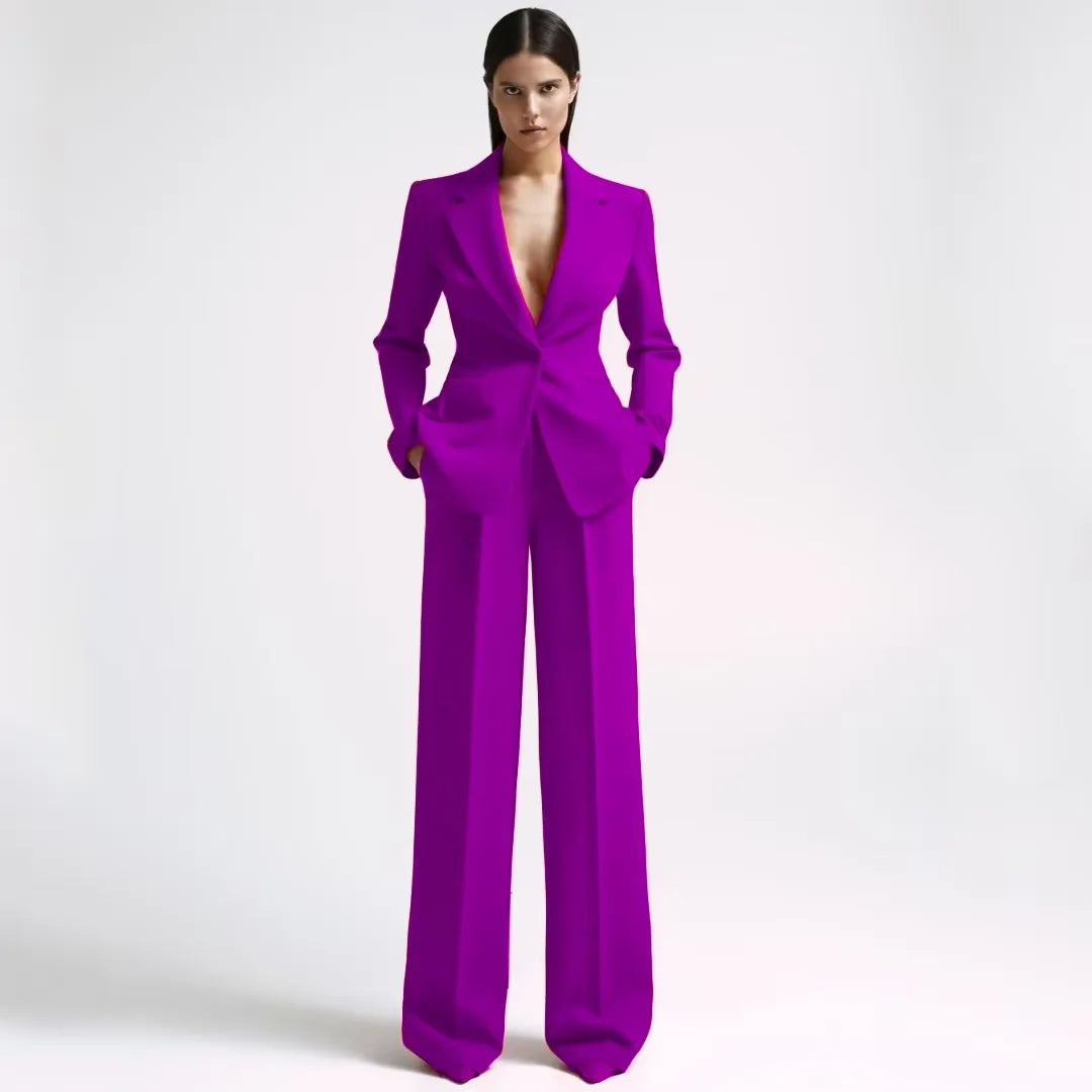 Mint Green 2-Piece Women's Pant Suits Elegant Wedding Occasion Clothing Slim Fit Formal Office Lady Blazer Set(Jacket+Pants)