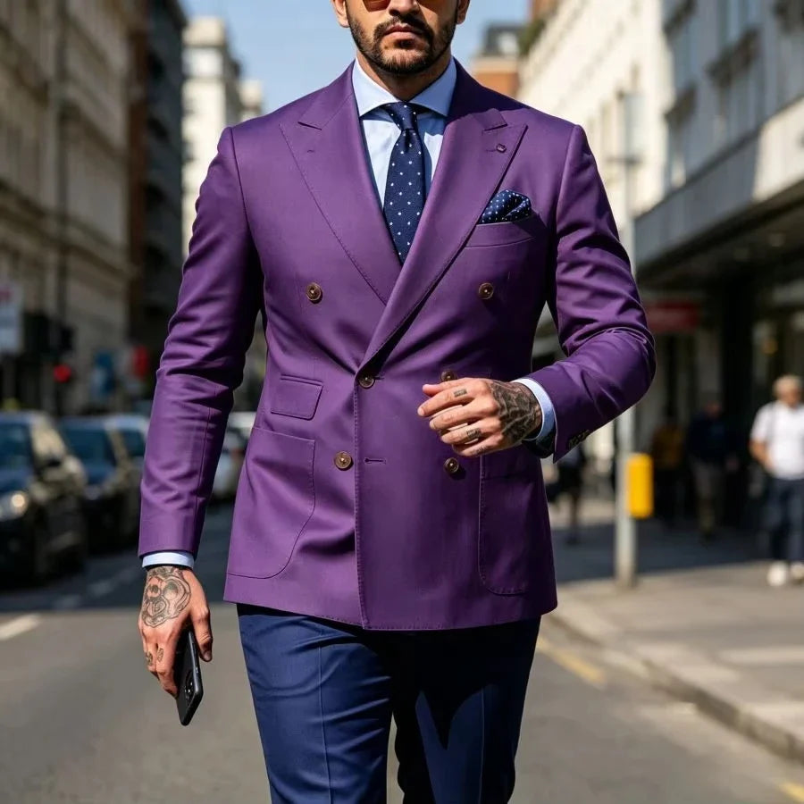 Slim Fit Suits for Men Double Breasted Casual Wedding Suits for Party 1 Piece Groom Tuxedo Blazer Set 2026 New