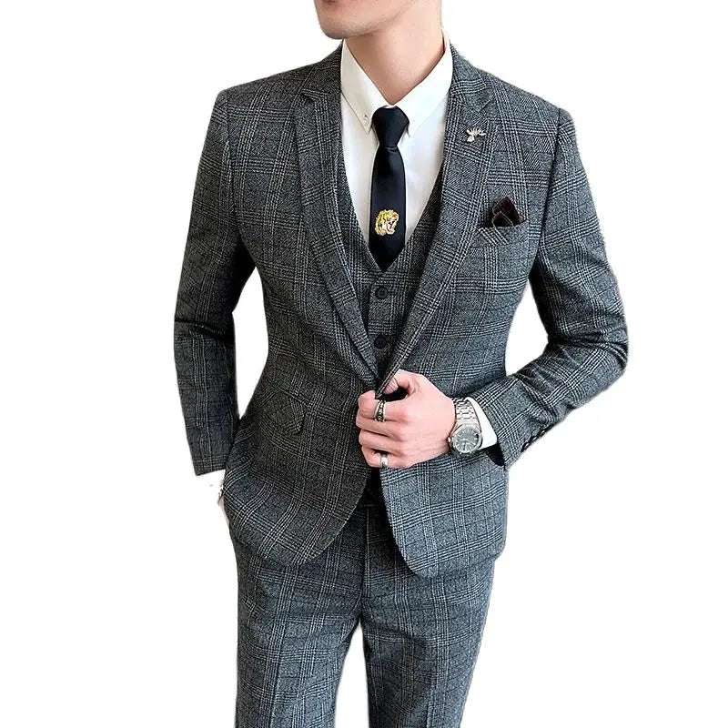 Men's 3-Piece Linen Suit – Smart Casual Big & Tall Formal Set