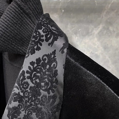 Banquet Elegant Gentlemen Business Fashion Slim Fit New Design Velvet Blazers Pants Mens Two Piece Set Groom Formal Suits Sets