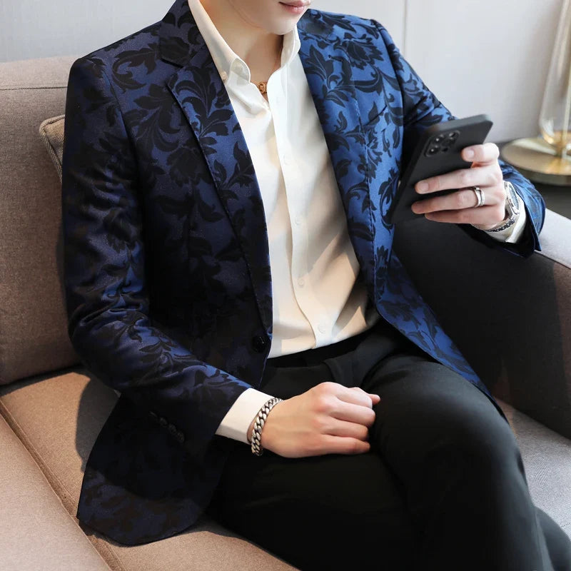 Men's Casual Suit Top - 2025 Spring S-5XL High-Quality Fashion Handsome Trend Business Boutique Wedding Dance West Coat