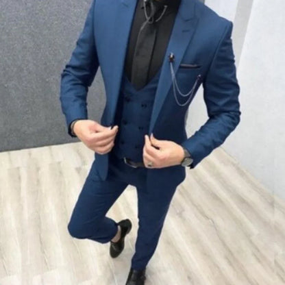 3 Piece Men's Wedding Suit Slim Fit Peak Lapel Blazer Groom Tuxedos Formal Male Suit For Party Prom(Jacket+Vest+Pants)Men Outfit