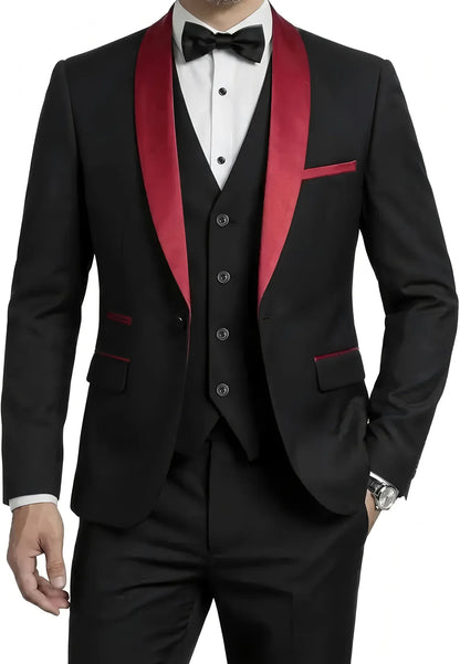 Ensemble de Costume Homme Manteau Gilet Pantalon / Affaires Garçons d'Honneur Mariage Robe Formelle Blazer Pantalon