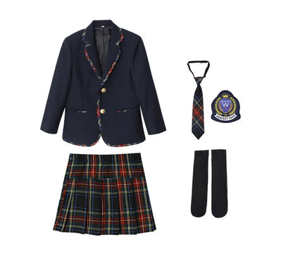 Boys Girls England Style School Uniforms Costume Children's Day Twins Suit Kids Photograph Dress Child Graduation Ceremony Set